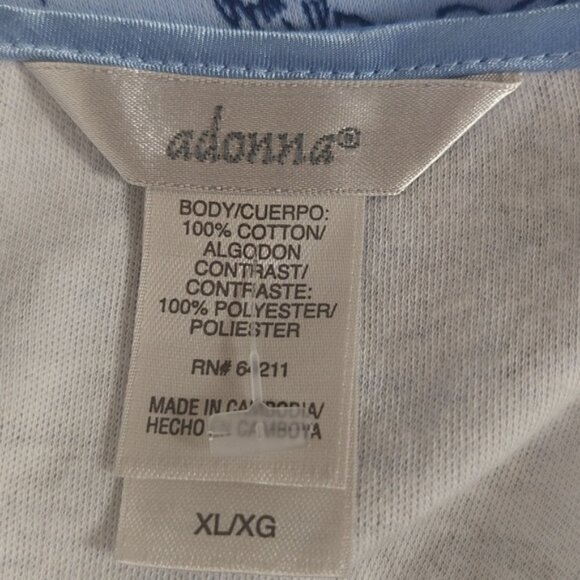 Adonna  XL Chemise & Robe Set Blue Floral Lace Trim - Picture 7 of 8